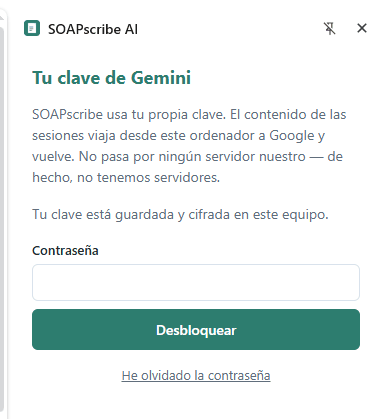 Pantalla de desbloqueo con el enlace He olvidado la contraseña